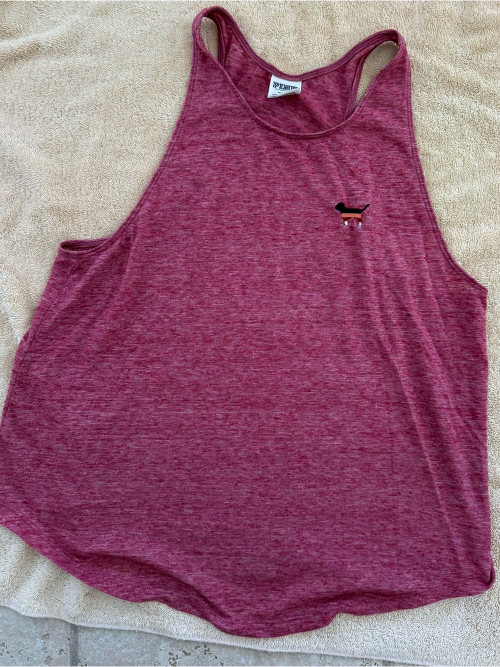 PINK Victoria's Secret Marled Raspberry Racerback Tank